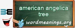 WordMeaning blackboard for american angelica tree